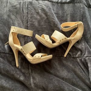 Pale tan heels from JUSTFAB